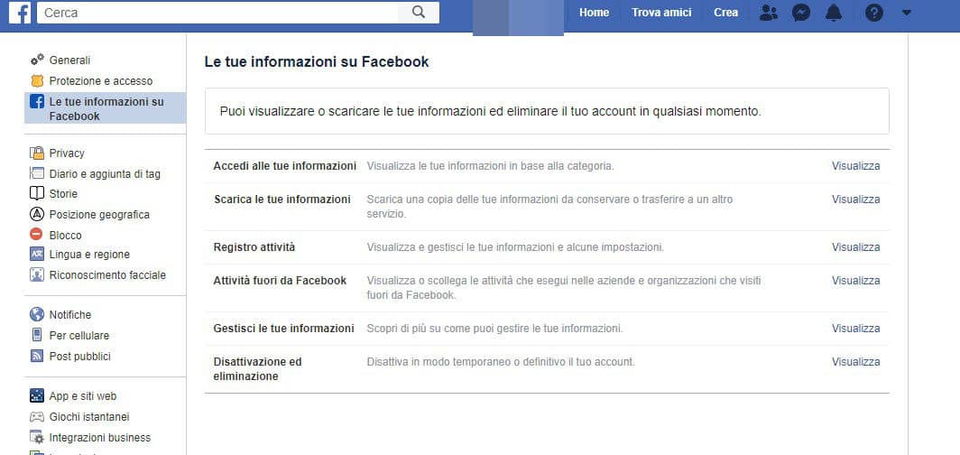 come nascondere il profilo Facebook disattivazione