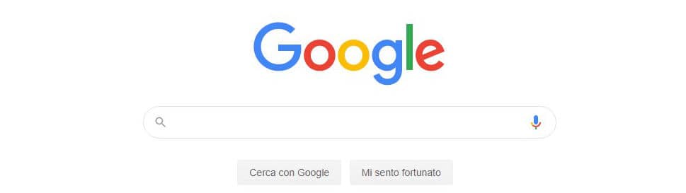 Schermata di ricerca Google su PC