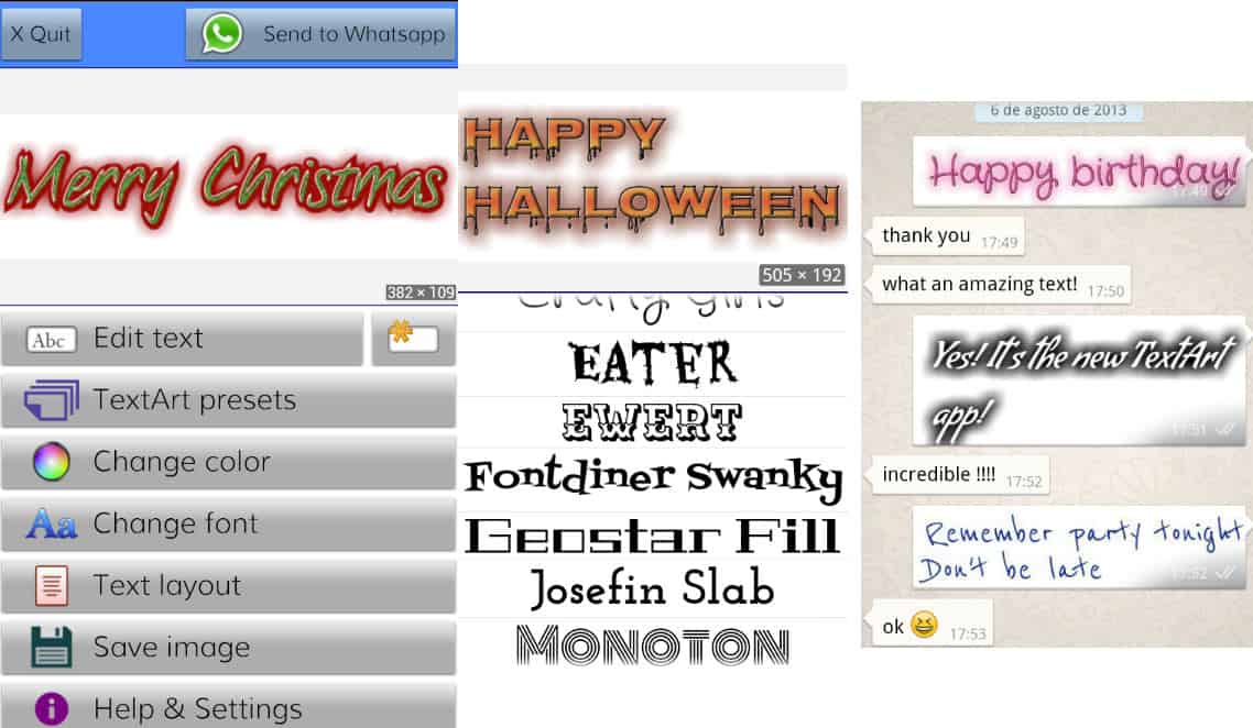 come cambiare font su WhatsApp app TextArt