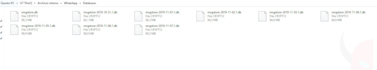 come salvare chat WhatsApp su PC esempio database crypt12