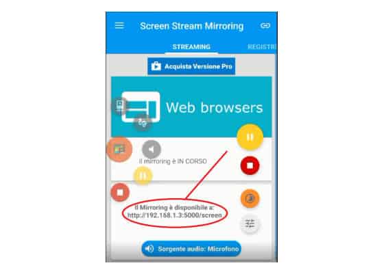 come registrare chiamate e videochiamate di WhatsApp Screen Stream Mirroring