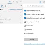 come cancellare la cronologia di Microsoft Edge opzioni