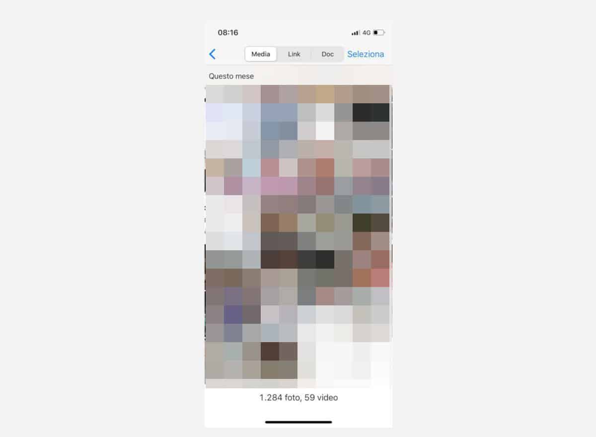 eliminare le foto e i video da WhatsApp app Foto iOS