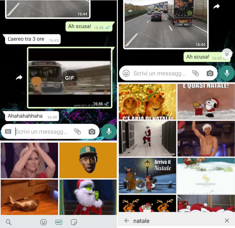 GIF di Natale per WhatsApp dalla chat