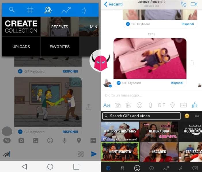 inviare GIF animate su Facebook Messenger Tastiera Interattiva