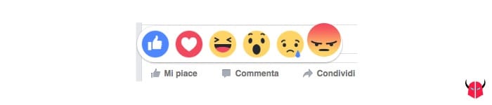 attivare reazioni Facebook Angry