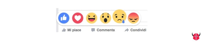 attivare reazioni Facebook Sad