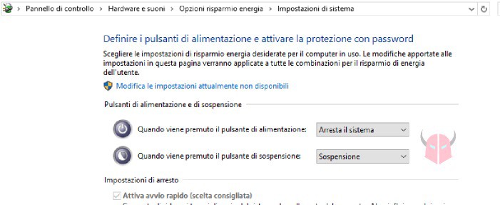 come spegnere PC Windows 10 tasto Power