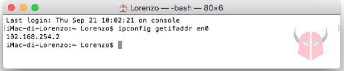come trovare indirizzo IP del PC macOS