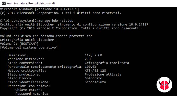 come attivare BitLocker Windows 10 controllo protezione