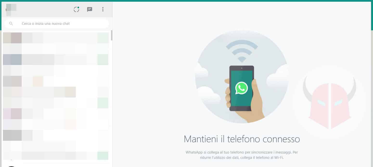 schermata di WhatsApp Web