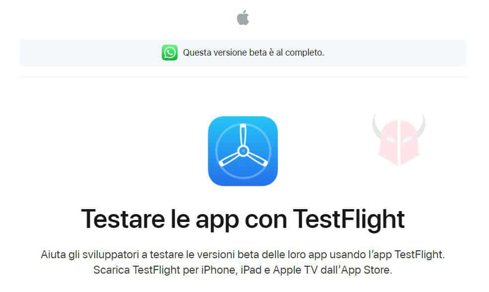 come aggiornare WhatsApp beta iPhone TestFlight questa versione beta è al completo