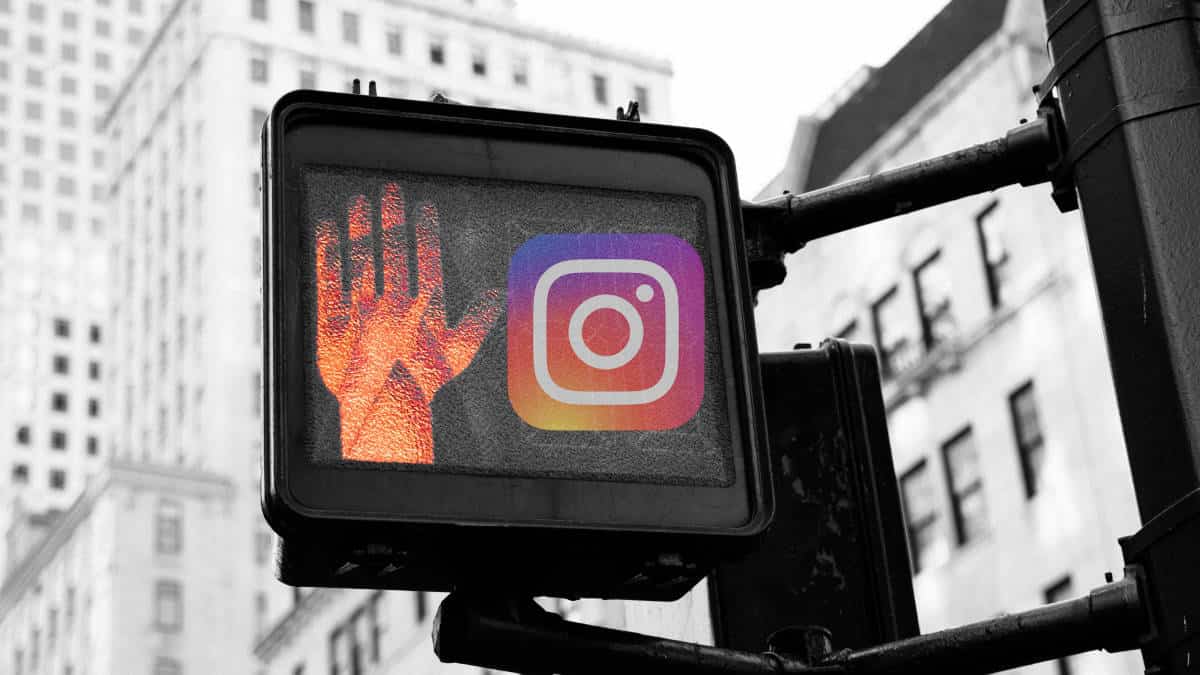 Instagram in stato di down esempio astratto semaforo rosso