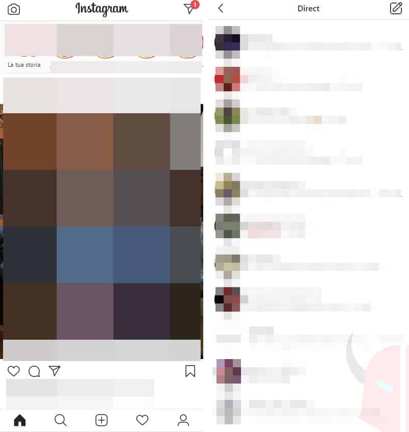 come vedere i Direct Instagram dal computer versione mobile chat