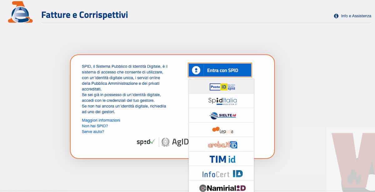 esempio entrare con SPID su Agenzia Entrate