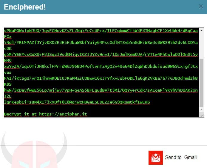 come mettere password WhatsApp servizio Encipher It output messaggio criptato