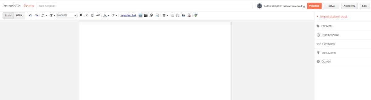 come aprire un blog scrittura post Blogger