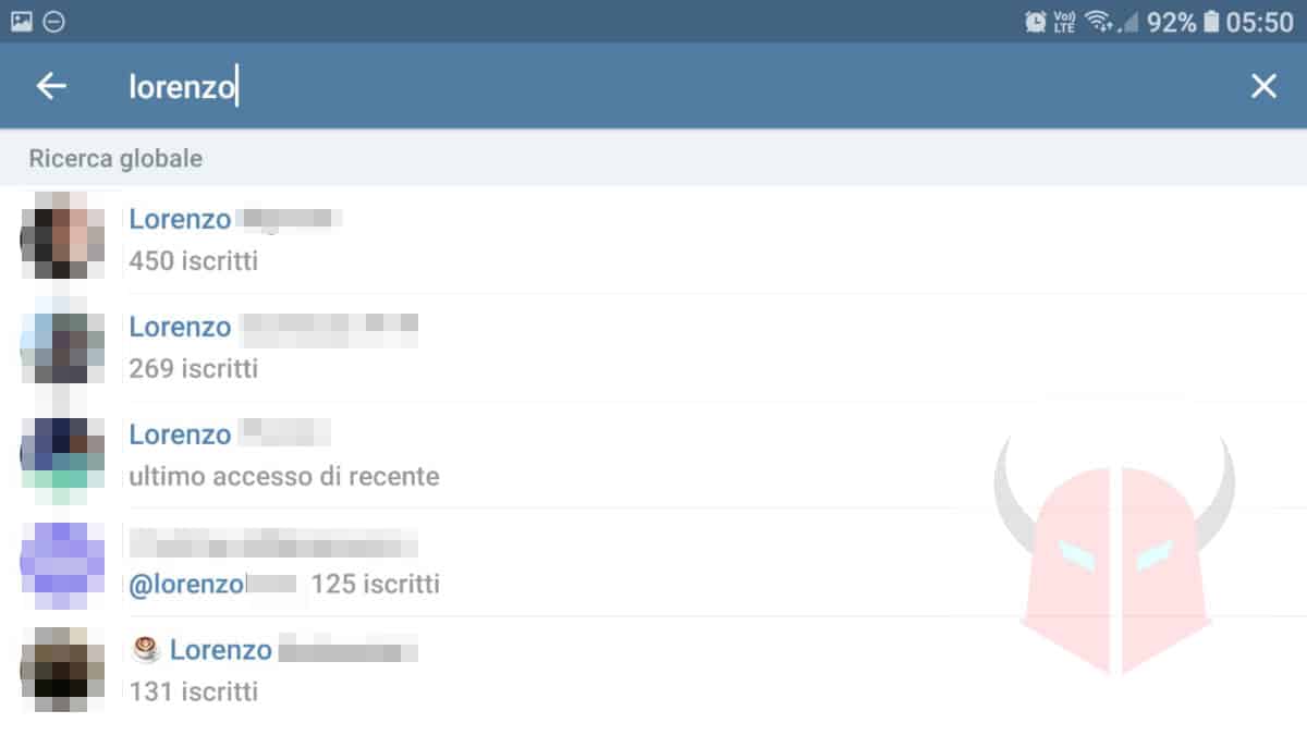 come aggiornare contatti Telegram ricerca utenti