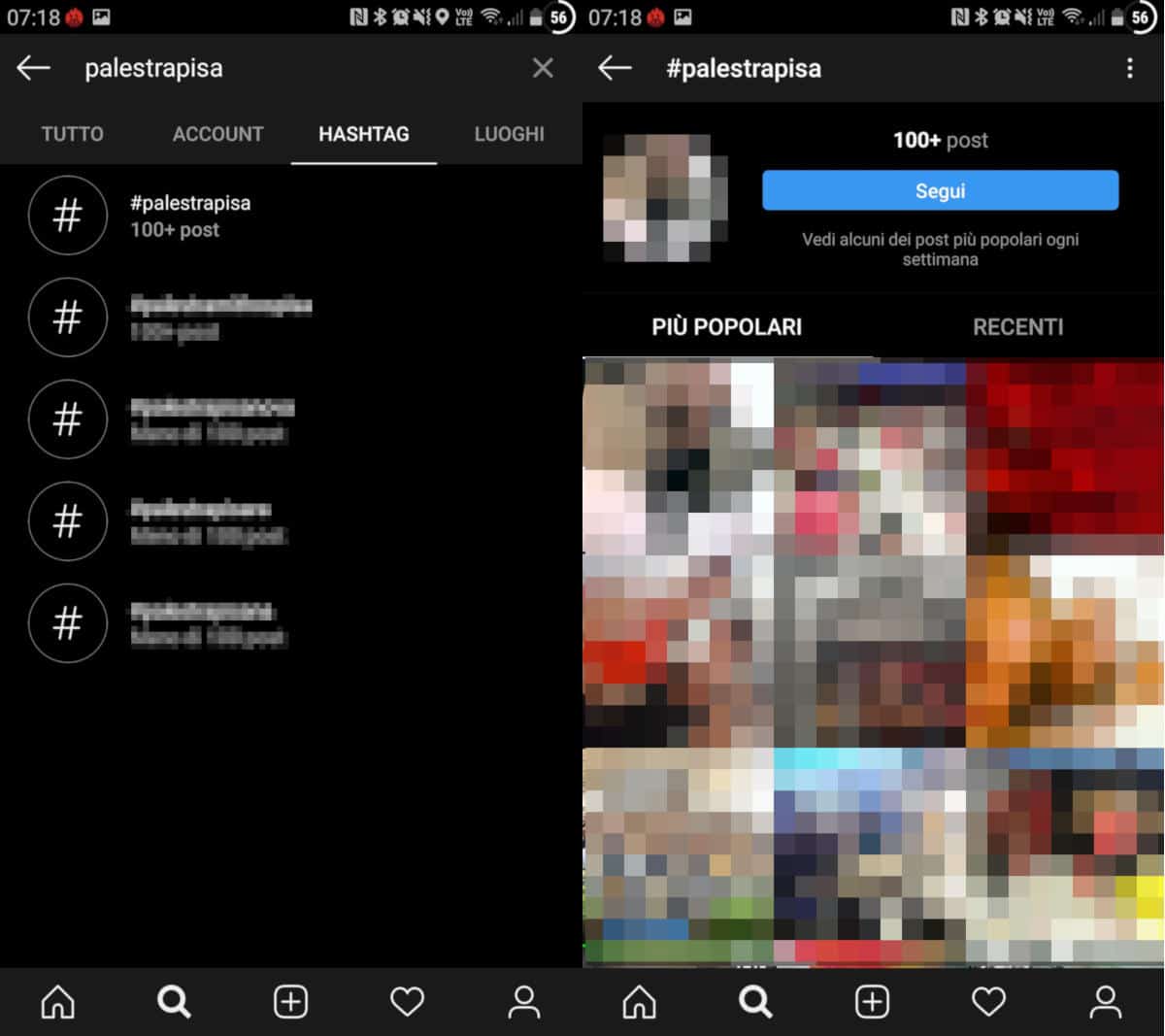 come rimorchiare su Instagram ricerca hashtag