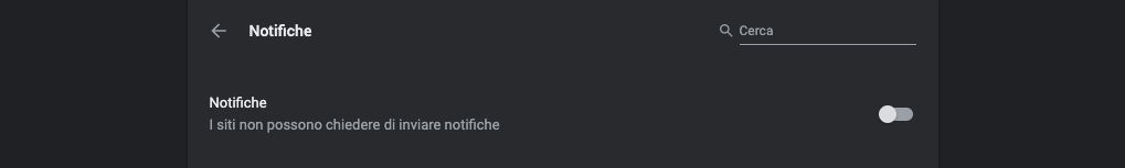 come disattivare le notifiche di Chrome blocco
