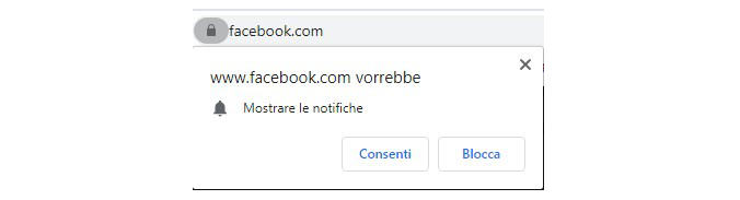 come disattivare le notifiche di Chrome esempio PC