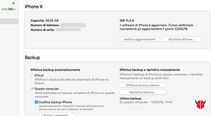 come recuperare i dati da un iPhone esempio iTunes