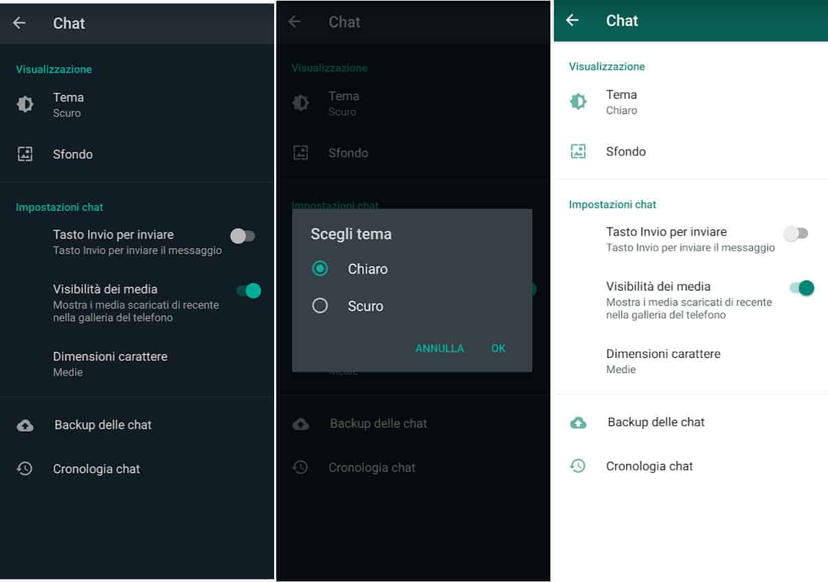 come togliere WhatsApp nero Android