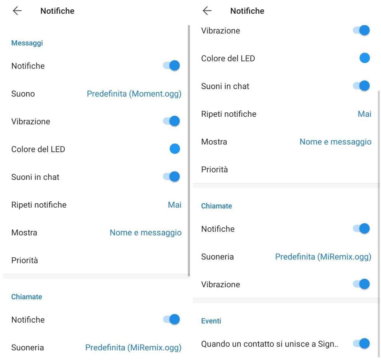 notifiche Signal