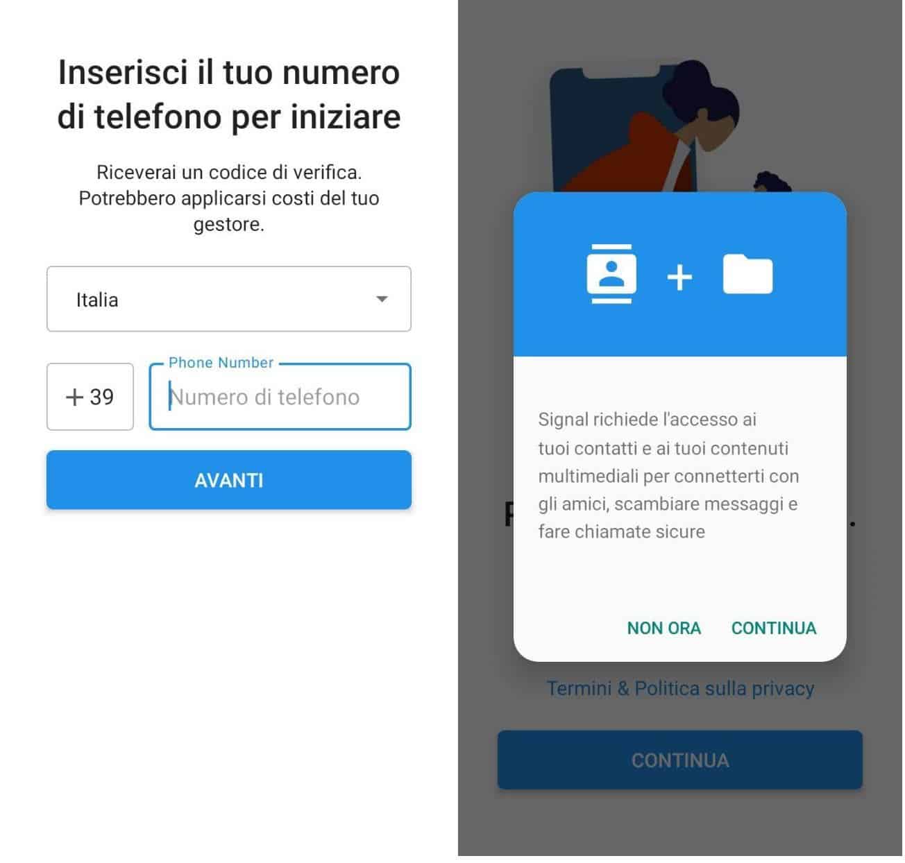 registrazione Signal