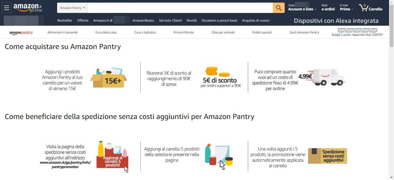 spesa online Amazon Pantry