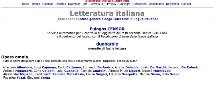 come leggere libri online IntraText