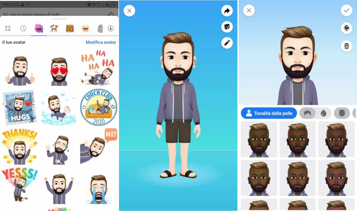 come creare un avatar su Facebook modifica