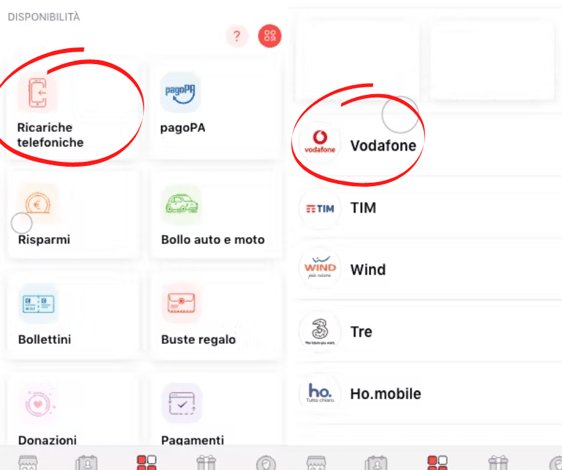 Ricarica Vodafone con Satispay